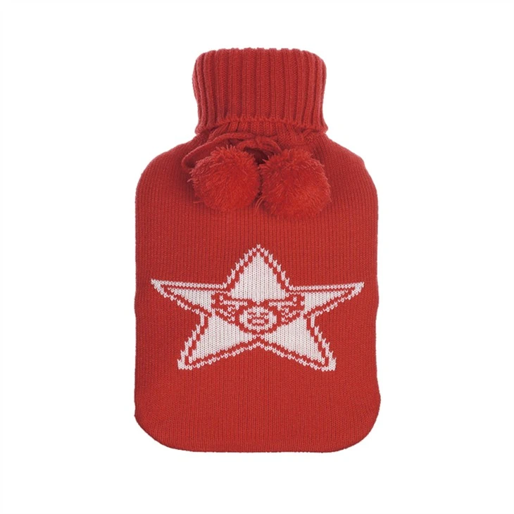 Classic Star Pattern Knitted Hot Water Bottle Cover